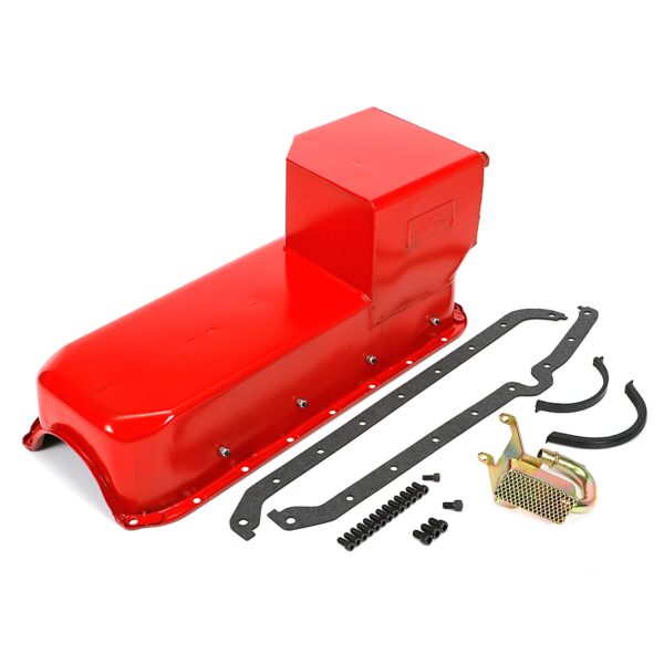 HAMBURGER'S PERFORMANCE PRODUCTS ECONO-SERIES OIL PAN; SB CHEVY (283-400) 1955-79-INTO S10 SWAP- DRAG RACE; 7 QTS.; WET SUMP
