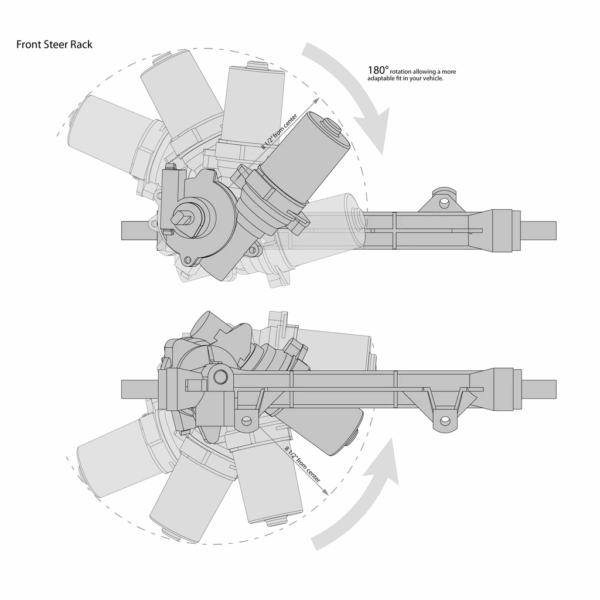Clockable Electric Rack and Pinion System - Rear Steer