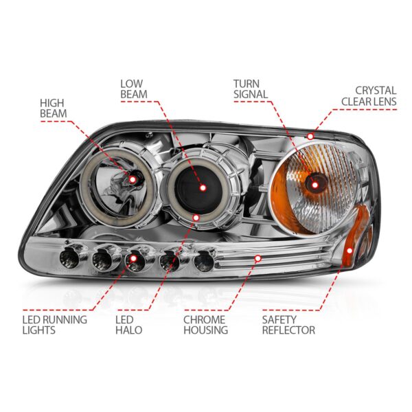 Projector Headlight Set w/Halo