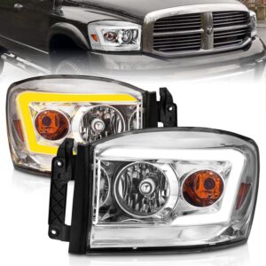 CRYSTAL HEADLIGHT W/ LIGHT BAR SWITCHBACK CHROME HOUSING CLEAR LENS