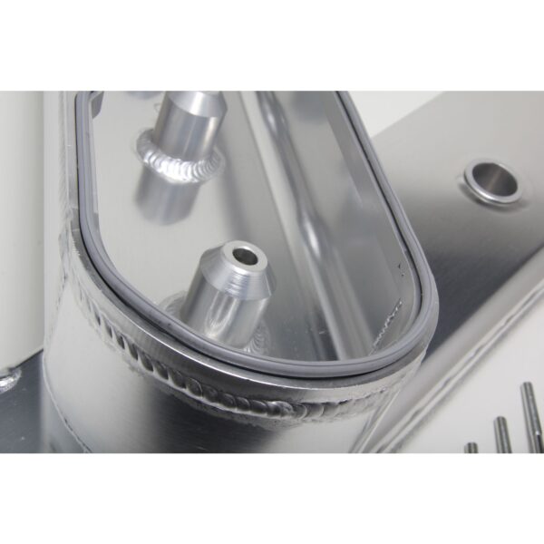 HAMBURGER'S PERFORMANCE PRODUCTS BRUSHED ALUMINUM FABRICATED VALVE COVERS; GM LS SERIES; NO BRACKET MOUNTING HOLES