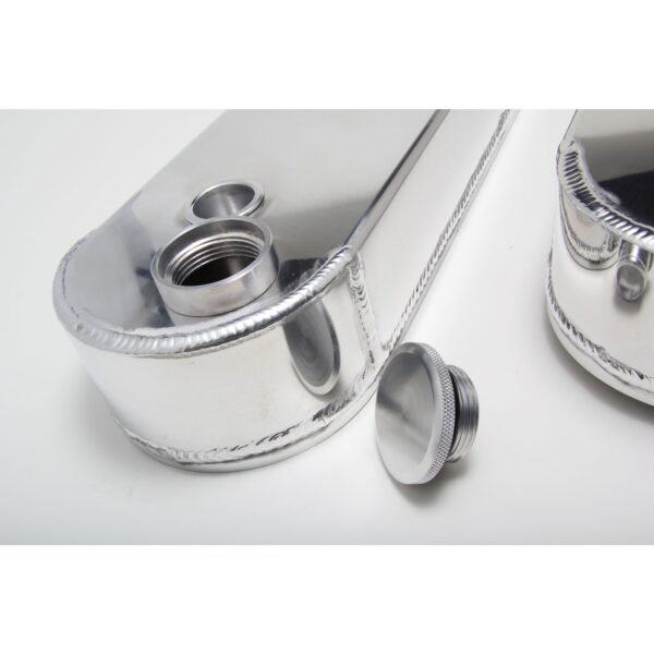 HAMBURGER'S PERFORMANCE PRODUCTS FABRICATED ALUMINUM VALVE COVERS; GM LS SERIES; NO BRACKET MOUNTING HOLES- POLISHED ALUMINUM