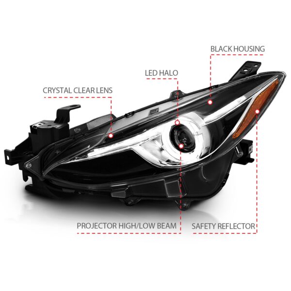 Projector Headlight Set w/ LED Halo