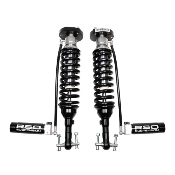 RSO Suspension - 130215-452300 - Front 2.5 Coilover Adjustable Compression and Rebound Remote Reservoir Shocks 2-2.5in Lift - 15-20 Ford F-150 4WD Excluding Raptor