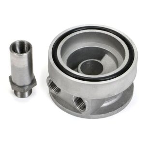 TRANS-DAPT PERFORMANCE PRODUCTS OIL COOLER SANDWICH ADAPTER; 3-3/16 IN. I.D. AND 3-7/16 IN. O.D. FILTER FLANGE; 13/16 IN.-16 THREAD SIZE