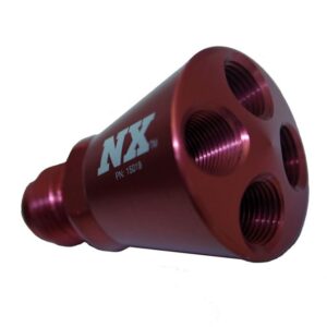4 PORT SHOWERHEAD DIST BLOCK W/6AN INLET (RED)