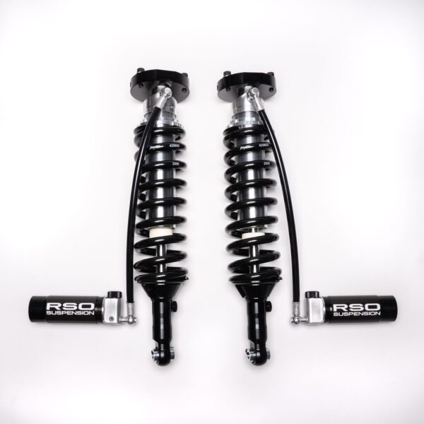 RSO Suspension - 150310-450300 - Front 2.5 Coilover Adjustable Compression and Rebound Remote Reservoir Shocks 0-3in Lift - 10-23 Toyota 4Runner, 10-14 FJ Cruiser, 10-23 Lexus GX460