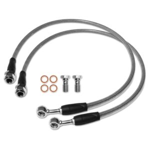 RSO Suspension - 170107-408706 - Rear Brake Lines Stainless Steel Length: 70cm-27.56in - 07-18 Jeep Wrangler JK/JKU