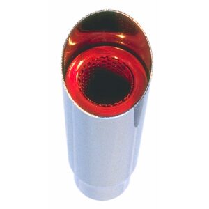 HEDMAN HEDDERS SINGLE RESONATOR HOT TIPS EXHAUST TIP FOR 2-1/2 IN. EXHAUST SYSTEM; 9 IN. LONG; 2-1/4 IN. OUTLET- CHROME