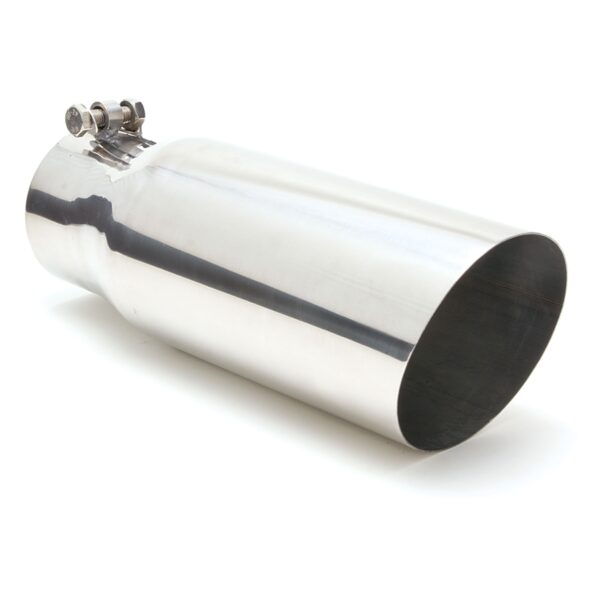 HEDMAN HEDDERS EXHAUST TIP-BOLT ON; STAINLESS STEEL; 3 1/2" INLET X 4 1/2" OUTLET X 12" SLANT