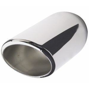 HEDMAN HEDDERS ROUND- ANGLED HOT TIPS EXHAUST TIP FOR 2" EXHAUST SYSTEM; 6" LONG; 3" OUTLET- CHROME