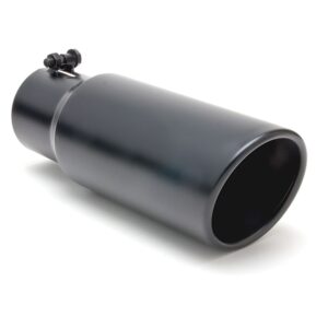 HEDMAN HEDDERS EXHAUST TIP BOLT-ON; SATIN BLACK POWDER-COATED; 3 1/2" INLET X 4 1/2" OUTLET X 12" LONG; ROLLED ANGLE