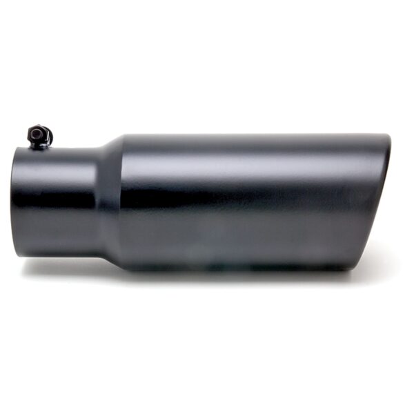 HEDMAN HEDDERS EXHAUST TIP BOLT-ON; SATIN BLACK POWDER-COATED; 3 1/2" INLET X 4 1/2" OUTLET X 12" LONG; ROLLED ANGLE