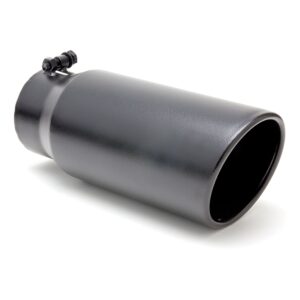 HEDMAN HEDDERS EXHAUST TIP BOLT-ON; GLOSSY BLACK POWDER-COATED; 5" INLET X 6" OUTLET X 15" LONG; ROLLED ANGLE