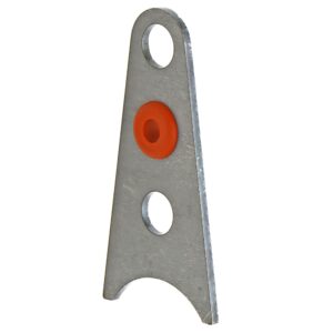 HEDMAN HEDDERS WELD-ON STYLE, UNIVERSAL FLAT EXHAUST HANGER BRACKET; 3 IN. EXHAUST PIPE; LASER-CUT, MILD STEEL CONSTRUCTION; INCLUDES HIGH TEMPERATURE RUBBER GROMMET.