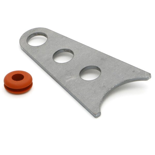 HEDMAN HEDDERS WELD-ON STYLE, UNIVERSAL FLAT EXHAUST HANGER BRACKET; 3 IN. EXHAUST PIPE; LASER-CUT, MILD STEEL CONSTRUCTION; INCLUDES HIGH TEMPERATURE RUBBER GROMMET.