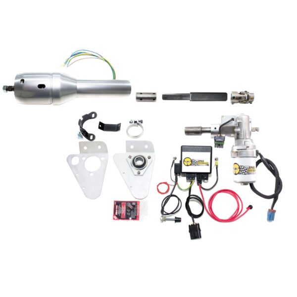 1957 Bel Air Man EPAS Kit + FLOOR SHIFT ONLY IDIDIT Silver Powder Coated Column