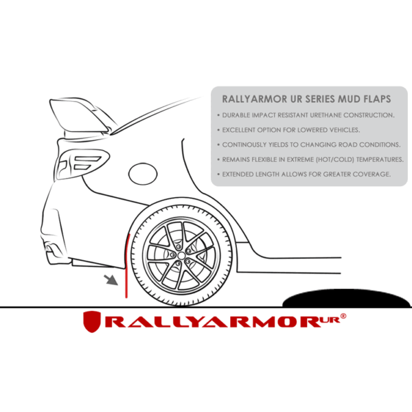 Rally Armor MF4-UR-BLK/RD - 2005-2009 Subaru Outback Legacy, Outback / 2005-2009 Subaru Legacy Legacy/Outback - Black Mud Flap/Red Logo
