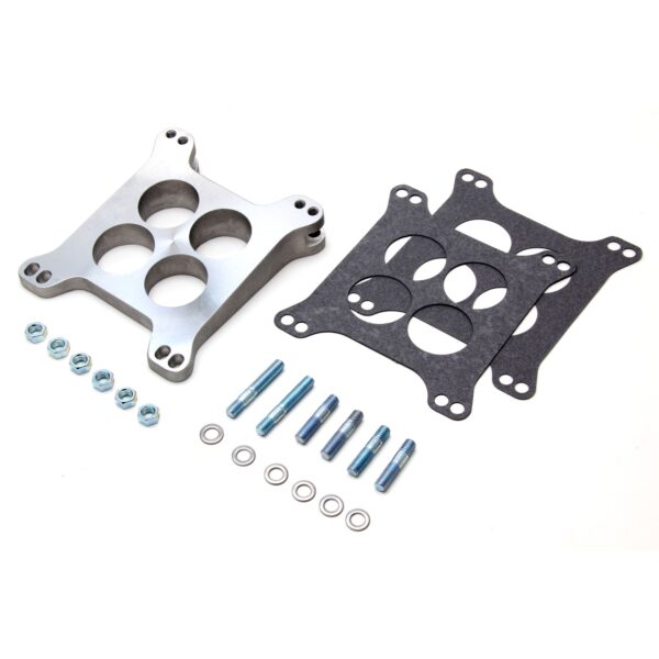 TRANS-DAPT PERFORMANCE PRODUCTS 1-1/4 IN. TALL, HOLLEY/AFB 4BBL 8 LEVELING BLOCK- PORTED- CAST ALUMINUM CARBURETOR SPACER