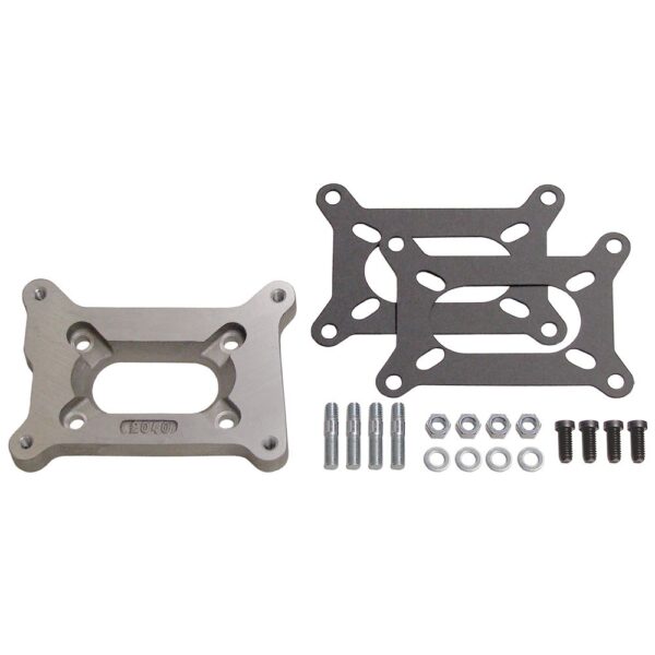 TRANS-DAPT PERFORMANCE PRODUCTS 1/2 IN. TALL, HOLLEY 2BBL TO SMALL 2BBL MANIFOLD CARBURETOR ADAPTER -CAST ALUMINUM