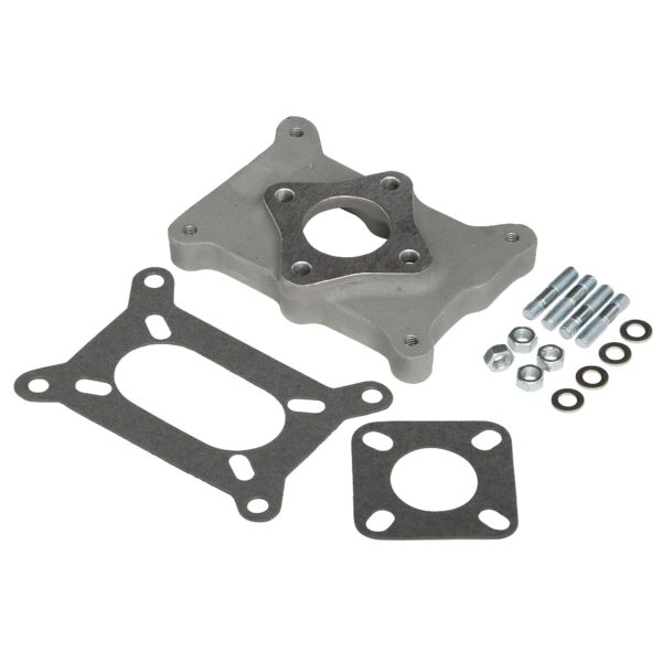 TRANS-DAPT PERFORMANCE PRODUCTS 1-1/4 IN. TALL, HOLLEY 2BBL TO CHEVY STRAIGHT 6 MANIFOLD CARBURETOR ADAPTER -CAST ALUMINUM