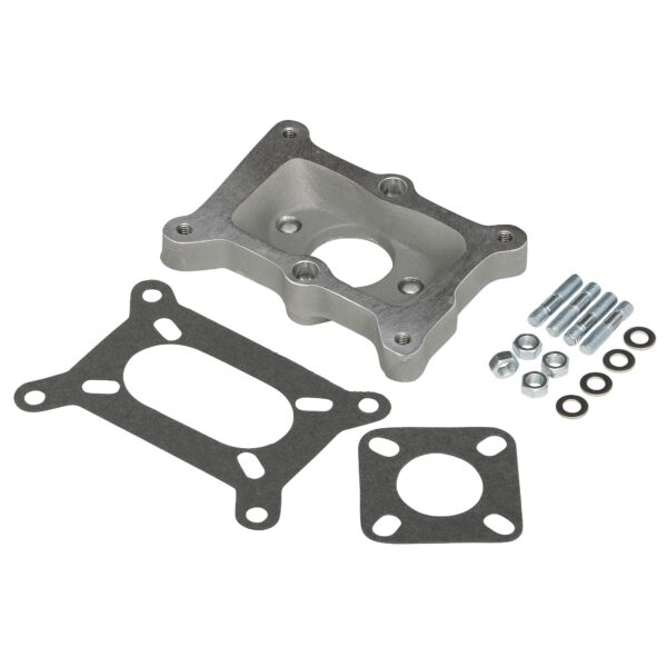 TRANS-DAPT PERFORMANCE PRODUCTS 1-1/4 IN. TALL, HOLLEY 2BBL TO CHEVY STRAIGHT 6 MANIFOLD CARBURETOR ADAPTER -CAST ALUMINUM