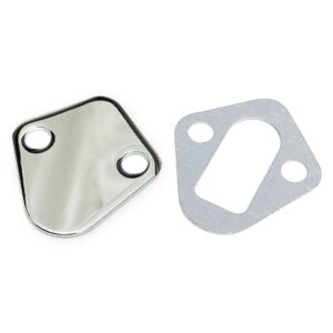 TRANS-DAPT PERFORMANCE PRODUCTS BB CHEVY FUEL PUMP BLOCK OFF PLATE; PLAIN- CHROME