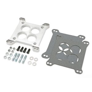 TRANS-DAPT PERFORMANCE PRODUCTS CARBURETOR ADAPTER; 1/2 IN. TALL; LARGE ROCHESTER CARBURETOR TO SMALL ROCHESTER/HOLLEY/AFB MANIFOLD- CAST ALUMINUM