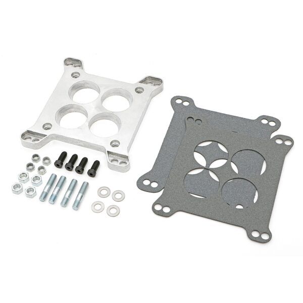 TRANS-DAPT PERFORMANCE PRODUCTS CARBURETOR ADAPTER; 1/2 IN. TALL; LARGE ROCHESTER CARBURETOR TO SMALL ROCHESTER/HOLLEY/AFB MANIFOLD- CAST ALUMINUM