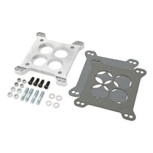TRANS-DAPT PERFORMANCE PRODUCTS 1/2 IN. TALL, LARGE 4BBL TO SMALL 4BBL MANIFOLD CARBURETOR ADAPTER -CAST ALUMINUM