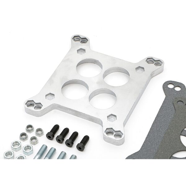 TRANS-DAPT PERFORMANCE PRODUCTS 1/2 IN. TALL, LARGE 4BBL TO SMALL 4BBL MANIFOLD CARBURETOR ADAPTER -CAST ALUMINUM