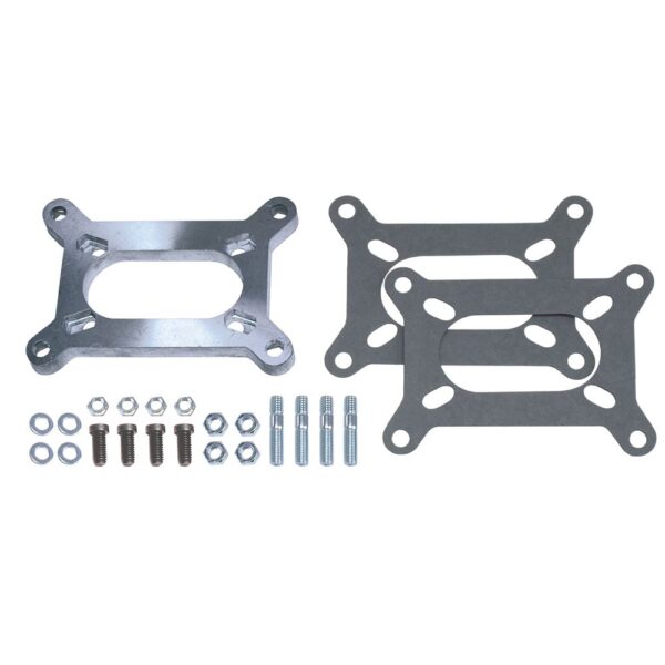 TRANS-DAPT PERFORMANCE PRODUCTS 1/2 IN. TALL, 2BBL CARB TO 2BBL MANIFOLD CARBURETOR ADAPTER -CAST ALUMINUM