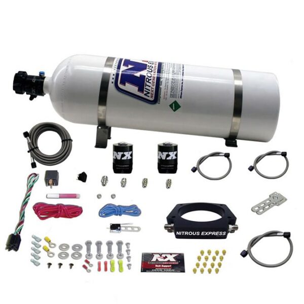 Nitrous Express LS 90mm PLATE SYSTEM (50-400HP) W/ 15LB BOTTLE
