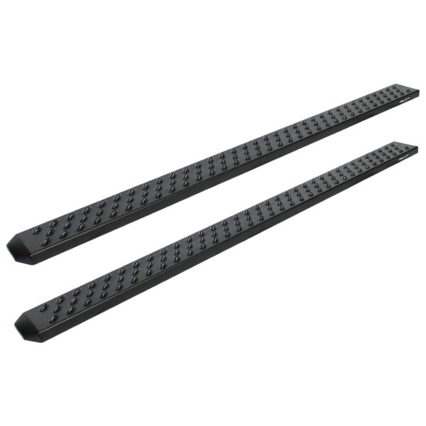 Raptor Series - 2102-0501BT - 6.5 in Sawtooth Slide Track Running Boards Black Textured Aluminum - 19-25 Dodge Ram 1500 New Body Style Quad/Extended Cab