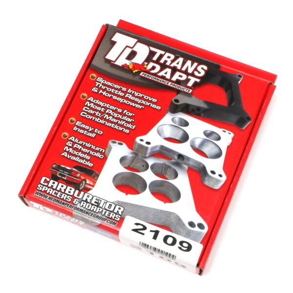 TRANS-DAPT PERFORMANCE PRODUCTS 1 IN. TALL, QUADRAJET SPACER- OPEN- CAST ALUMINUM CARBURETOR SPACER