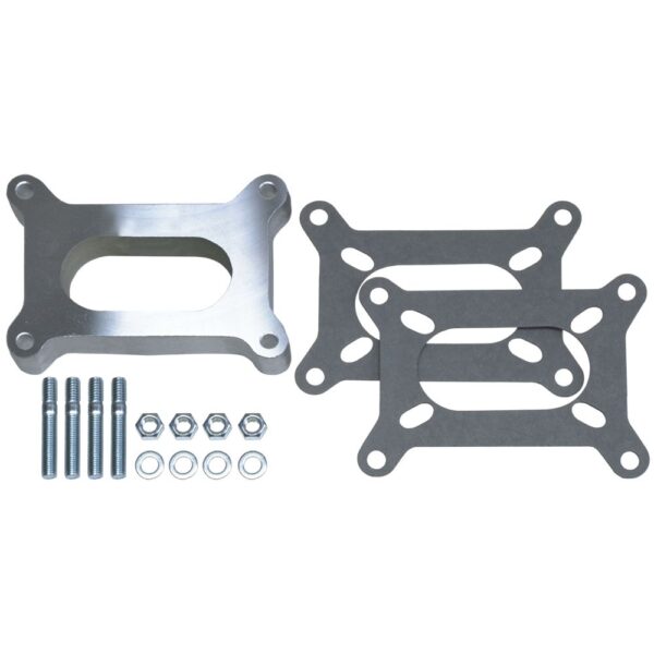 TRANS-DAPT PERFORMANCE PRODUCTS 1 IN. TALL, HOLLEY 2BBL SPACER -OPEN- CAST ALUMINUM CARBURETOR SPACER