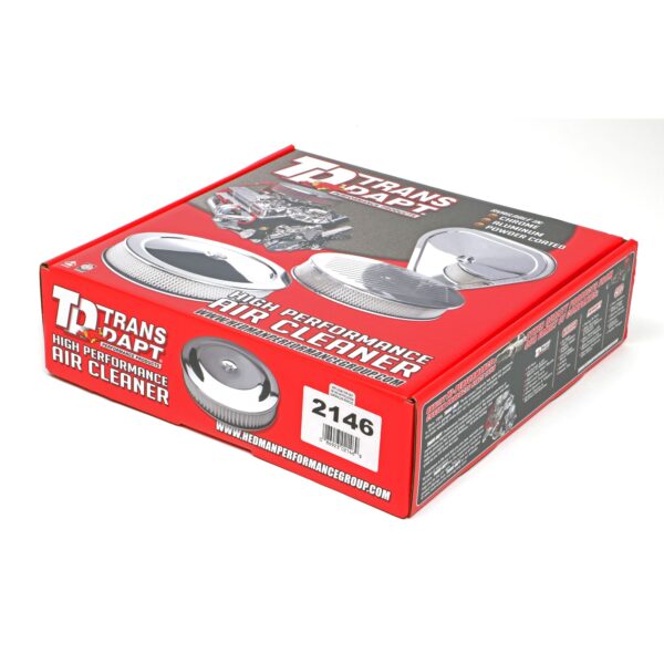 TRANS-DAPT PERFORMANCE PRODUCTS PERFORMANCE STYLE AIR CLEANER SET (PAPER ELEMENT); 14 IN. DIAMETER; 3 IN. TALL, - CHROME