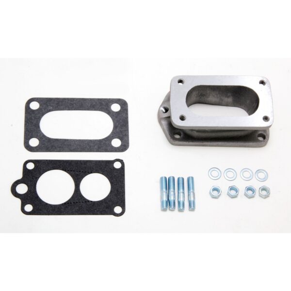 TRANS-DAPT PERFORMANCE PRODUCTS 1-3/4 IN. TALL, WEBER DGV TO TOYOTA 22R CARBURETOR ADAPTER -CAST ALUMINUM