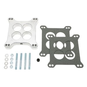 TRANS-DAPT PERFORMANCE PRODUCTS 1 IN. TALL, HOLLEY/AFB 4BBL SPACER -PORTED- CAST CARBURETOR SPACER- ALUMINUM SPACER