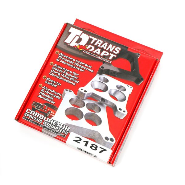 TRANS-DAPT PERFORMANCE PRODUCTS 1 IN. TALL, HOLLEY/AFB 4BBL SPACER -PORTED- CAST CARBURETOR SPACER- ALUMINUM SPACER