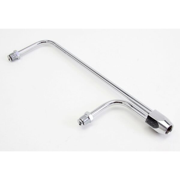 TRANS-DAPT PERFORMANCE PRODUCTS STEEL FUEL LINES; HOLLEY 3310-2; 3/8 IN. DIAMETER; 8-21/32 IN. CENTERS; 1/8 IN. NPT THREADED PORT- CHROME