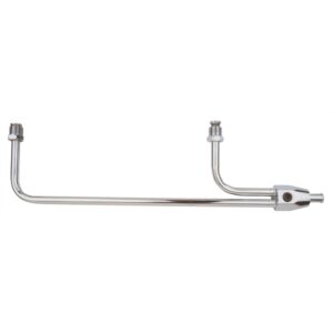 TRANS-DAPT PERFORMANCE PRODUCTS STEEL FUEL LINES; HOLLEY QUAD; 3/8 IN. DIAMETER; 9-5/16 IN. CENTERS; 1/8 IN. NPT THREADED PORT- CHROME
