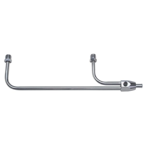 TRANS-DAPT PERFORMANCE PRODUCTS STEEL FUEL LINES; HOLLEY 3310; 3/8 IN. DIAMETER; 8-21/32 IN. CENTERS; 1/8 IN. NPT THREADED PORT- CHROME