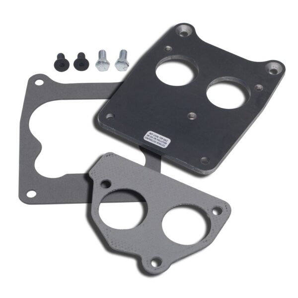 TRANS-DAPT PERFORMANCE PRODUCTS SB CHEVY TBI ON TO QUADRAJET 4BBL MANIFOLD- REAR MOUNT CARBURETOR TO TBI ADAPTER