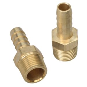 TRANS-DAPT PERFORMANCE PRODUCTS STRAIGHT FUEL HOSE FITTINGS (PR); 3/8 IN. NPT TO 3/8 IN. I.D.- BRASS