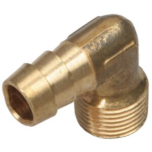 TRANS-DAPT PERFORMANCE PRODUCTS 90 DEGREE FUEL HOSE FITTING; 3/8 IN. NPT TO 1/2 IN. I.D.- BRASS
