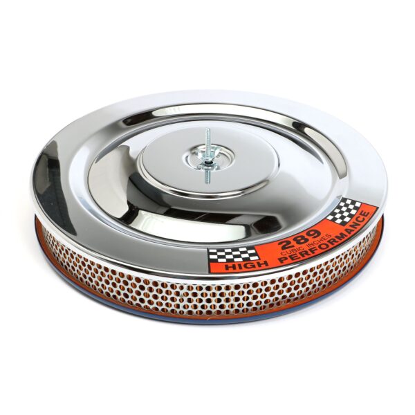 TRANS-DAPT PERFORMANCE PRODUCTS FORD MUSTANG 14 IN. X 2 IN. AIR CLEANER SET; FACTORY STYLE 289 CI STICKER
