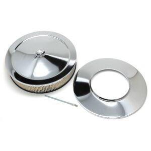 TRANS-DAPT PERFORMANCE PRODUCTS 14 IN. X 3 IN. MUSCLE CAR STYLE AIR CLEANER SET; DOMINATOR BASE; CHROME