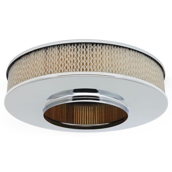TRANS-DAPT PERFORMANCE PRODUCTS 14 IN. X 3 IN. MUSCLE CAR STYLE AIR CLEANER SET; DOMINATOR BASE; CHROME