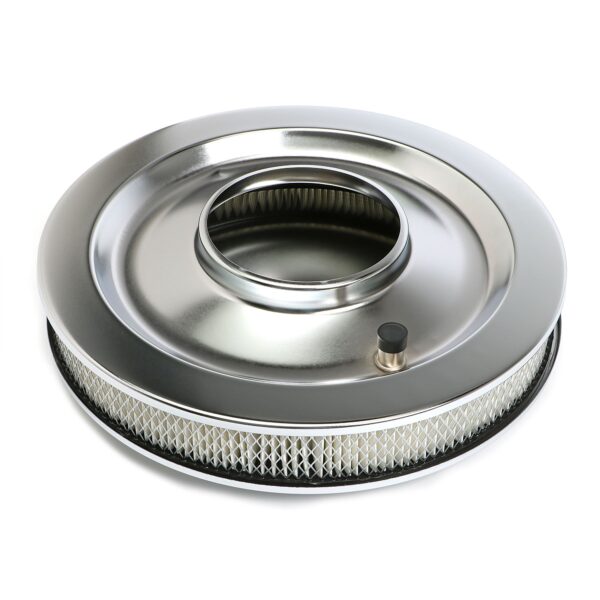 TRANS-DAPT PERFORMANCE PRODUCTS MUSCLE CAR STYLE AIR CLEANER SET; 14 IN. DIAMETER, 2-1/8 IN. TALL, 5-1/8 IN. NECK- CHROME